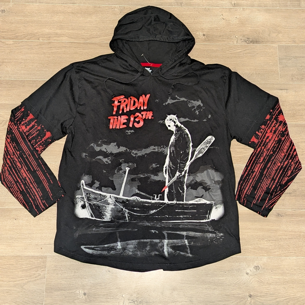 Friday the 13th Long Sleeve Shirt Hoodie Mens XL